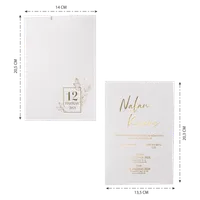 Gold Botanical Frame Date Save Wedding Invitation