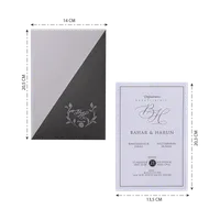 Two-Tone Gray Silver Wreath Wedding Invitation