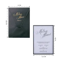 Charcoal Gold Script Pocket Wedding Invitation