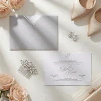 Gray Geometric Chevron Wedding Invitation