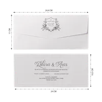 White Botanical Shield Crest Wedding Invitation