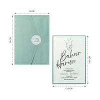 Sage Green Holding Hands Line Art Wedding Invitation