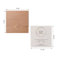 Kraft Gold Botanical Circle Wedding Invitation