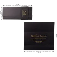 Charcoal Gold Geometric Tri-Fold Wedding Invitation