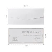 White Gold Art Deco Corner Wedding Invitation