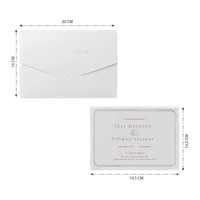 White Gold Embossed Art Deco Frame Wedding Invitation