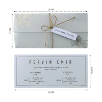 Cream Gold Botanical Twine Tag Wedding Invitation