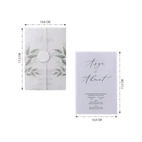 Watercolor Eucalyptus Scalloped Seal Wedding Invitation