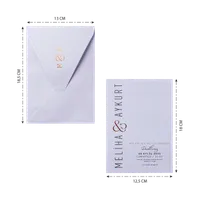 Lavender Copper Vertical Typography Wedding Invitation