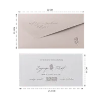 Cream Botanical Script Horizontal Wedding Invitation