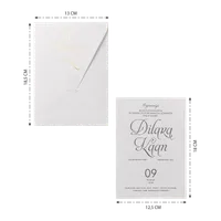 White Gold Ornate Script Monogram Wedding Invitation