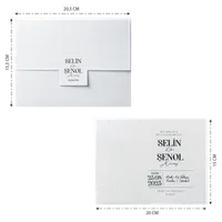 White Square Label Embossed Botanical Wedding Invitation