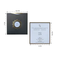 Charcoal Gold Ornate Circular Frame Wedding Invitation