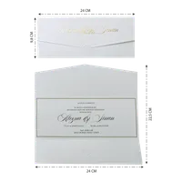 White Gold Script Ornate Divider Tri-Fold Wedding Invitation