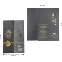 Charcoal Pocketfold Wedding Invitation with Wax Seal