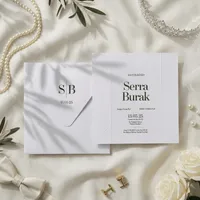 Modern Geometric Line Wedding Invitation