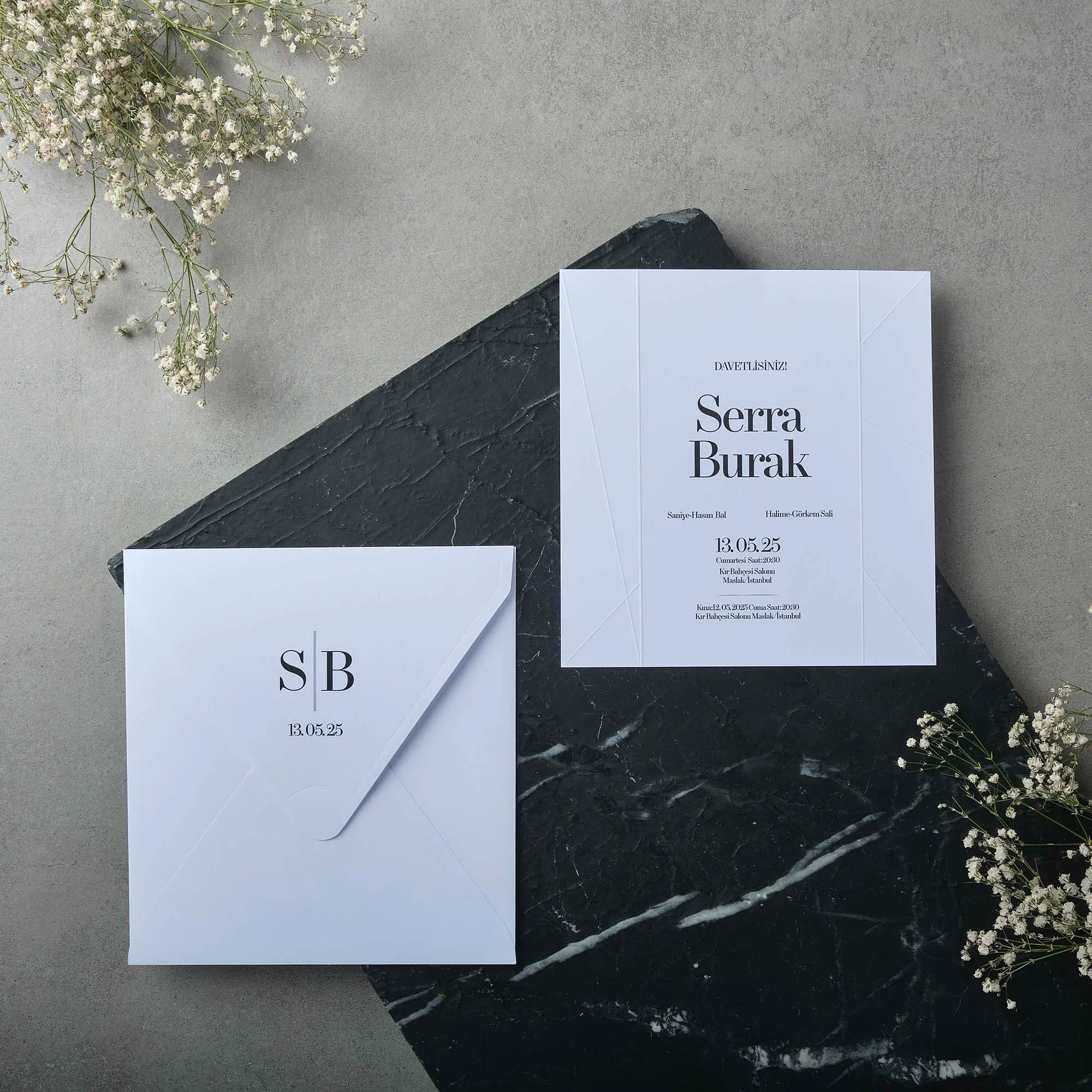 Modern Geometric Line Wedding Invitation