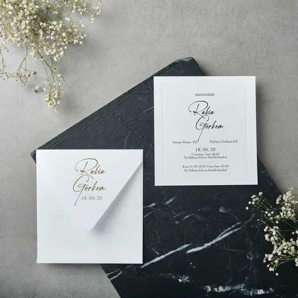 Elegant Gold Script Wedding Invitation