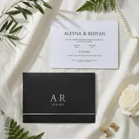 Classic Serif Wedding Invitation with White Box