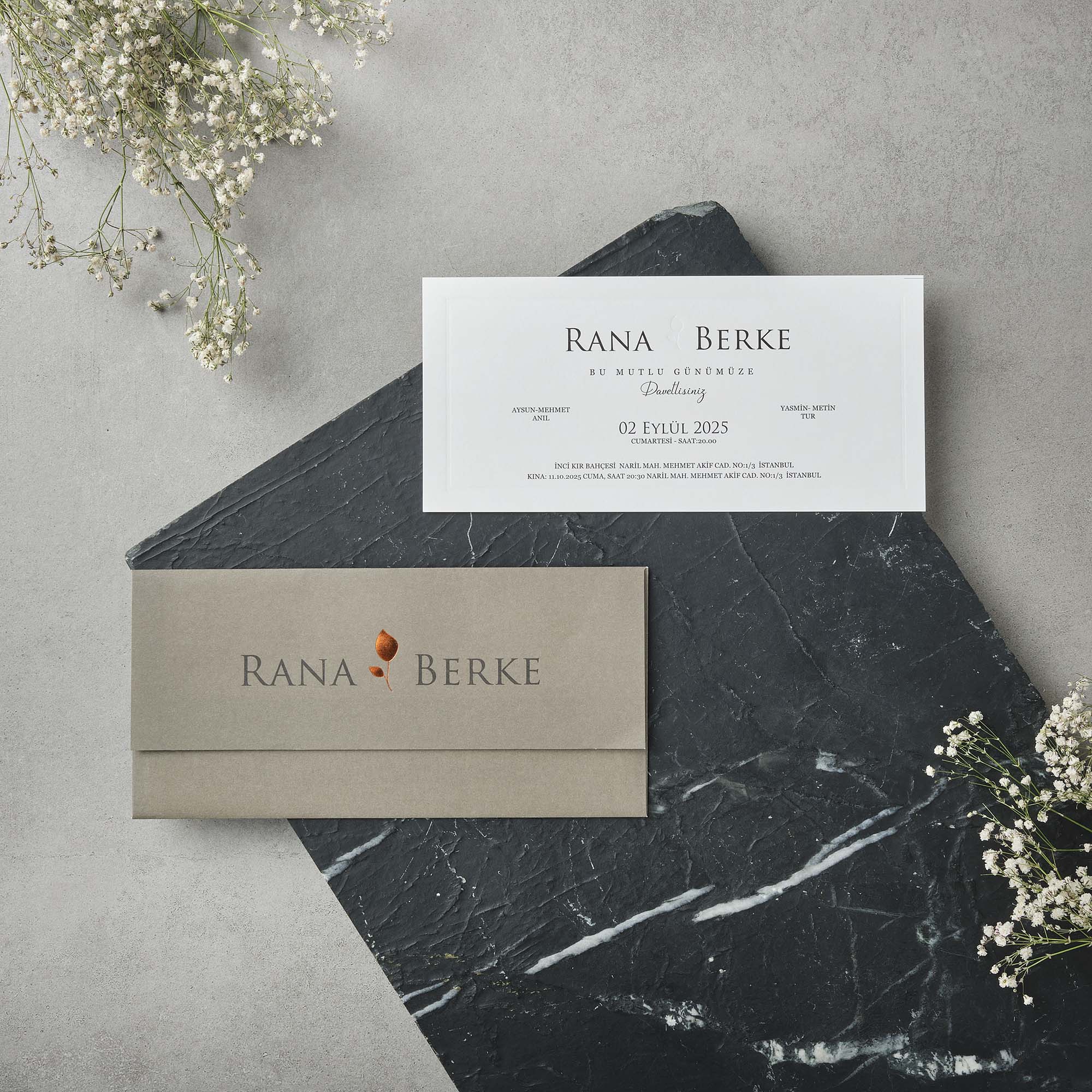 Botanical Beige Wedding Invitation Set