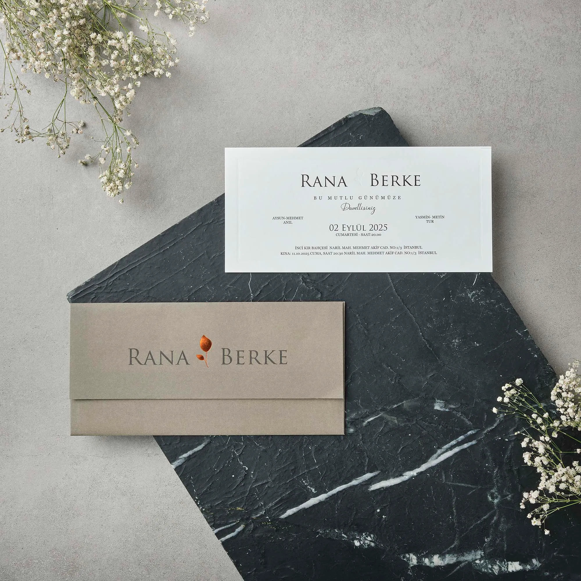 Botanical Beige Wedding Invitation Set