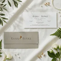 Botanical Beige Wedding Invitation Set