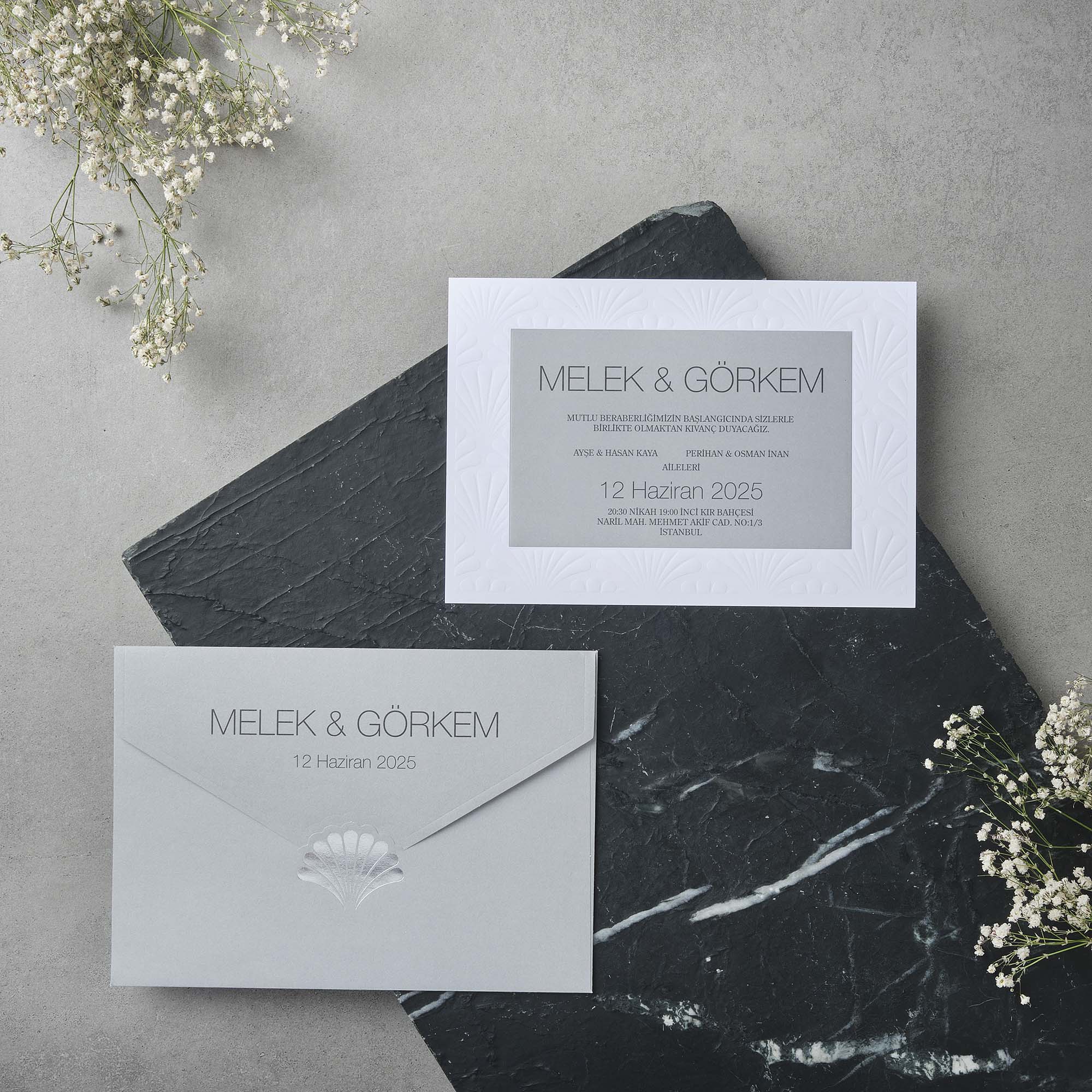 Art Deco Fan Pattern Wedding Invitation