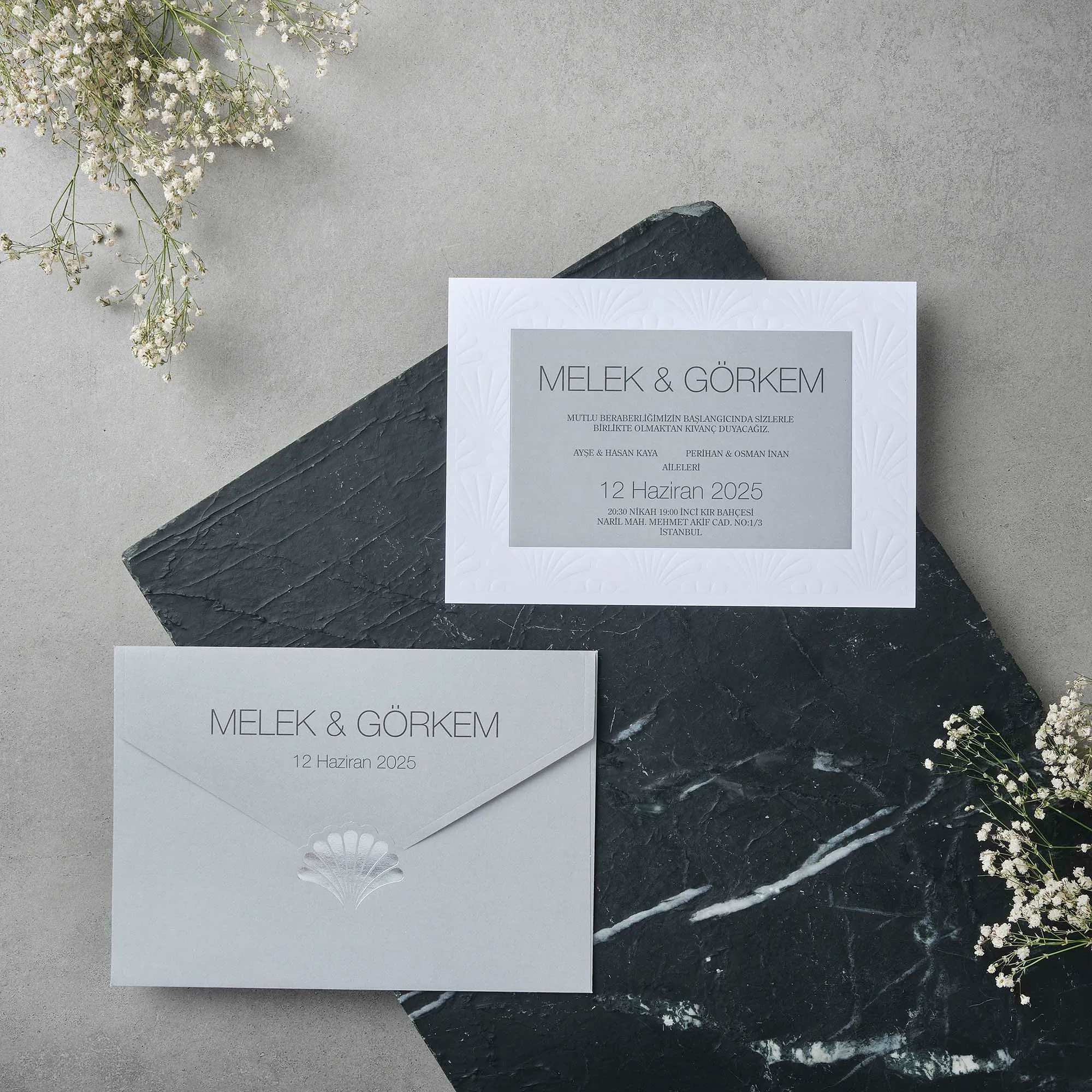 Art Deco Fan Pattern Wedding Invitation