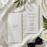 Gold Script Calligraphy Wedding Invitation