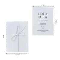 Modern Serif Wedding Invitation with Ribbon Wrap