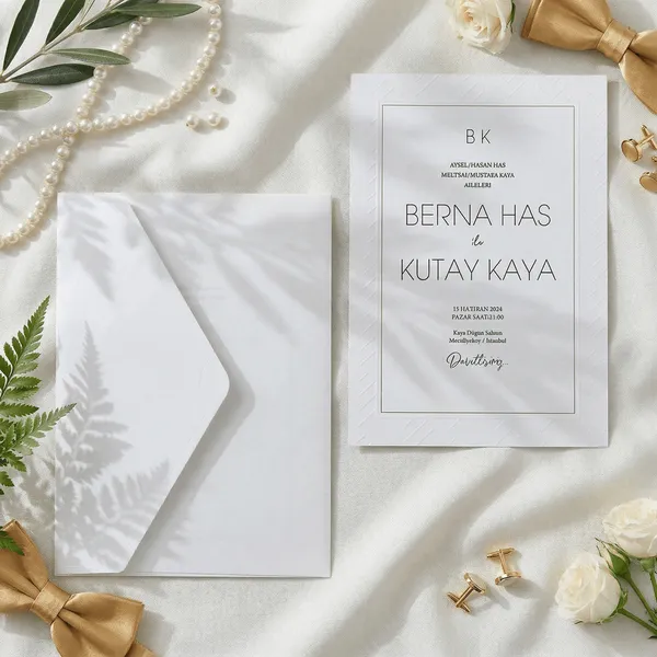 Minimalist Border Frame Wedding Invitation