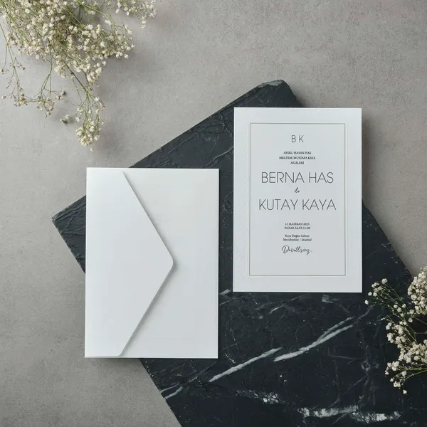 Minimalist Border Frame Wedding Invitation