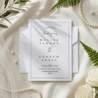 Botanical Sprig Border Wedding Invitation