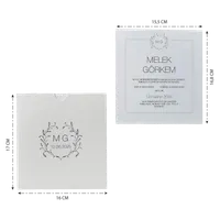 Square Botanical Wreath Wedding Invitation