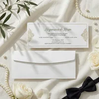 Horizontal Gold Ornate Corner Wedding Invitation