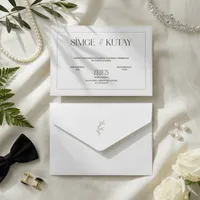 Botanical Sprig Border Frame Wedding Invitation