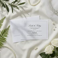 Script Wedding Invitation with Floral Embossed Envelope