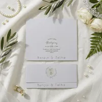 Gatefold Wedding Invitation with Laurel Wreath