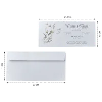 Watercolor Cotton Flower Wedding Invitation