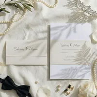 Gatefold Wedding Invitation with Botanical Sprig