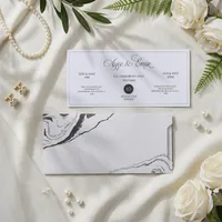 Marble Envelope Wedding Invitation with Date Badge