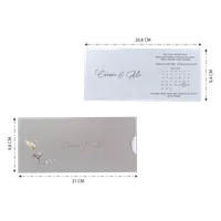 Calendar Wedding Invitation with Cotton Flowers