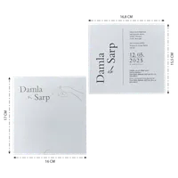 Vertical Typography Wedding Invitation with Hand Illustration