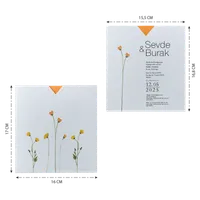 Bifold Wildflower Wedding Invitation with Orange Accent