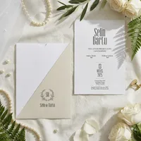 Geometric Color Block Wedding Invitation