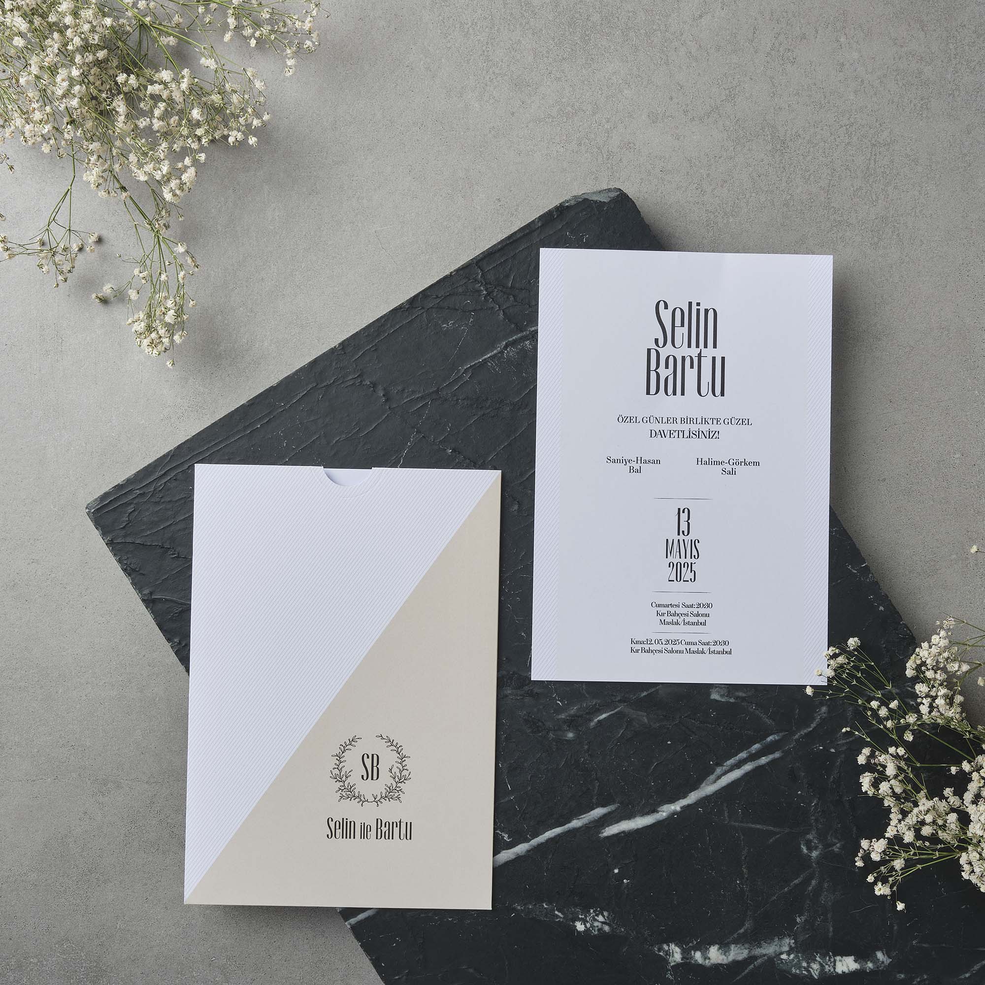 Geometric Color Block Wedding Invitation