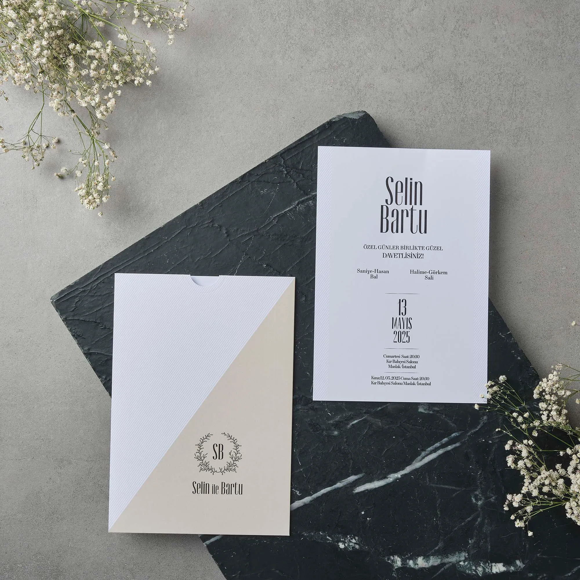 Geometric Color Block Wedding Invitation