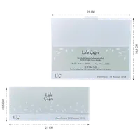 Horizontal Wedding Invitation with Botanical Leaf Pattern