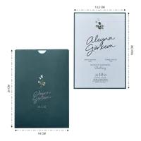 Forest Green Envelope Wedding Invitation with Eucalyptus