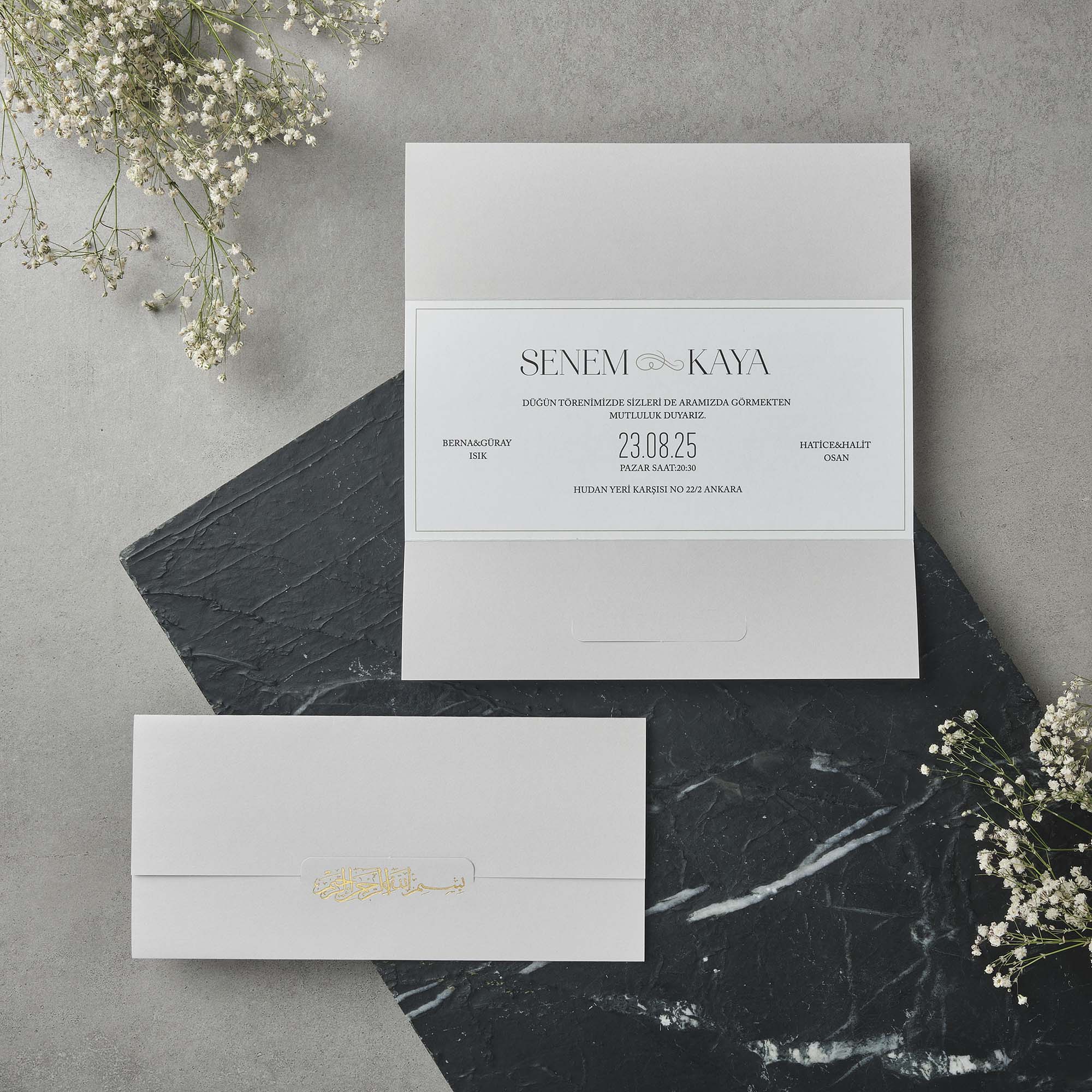 Horizontal Wedding Invitation with Infinity Symbol